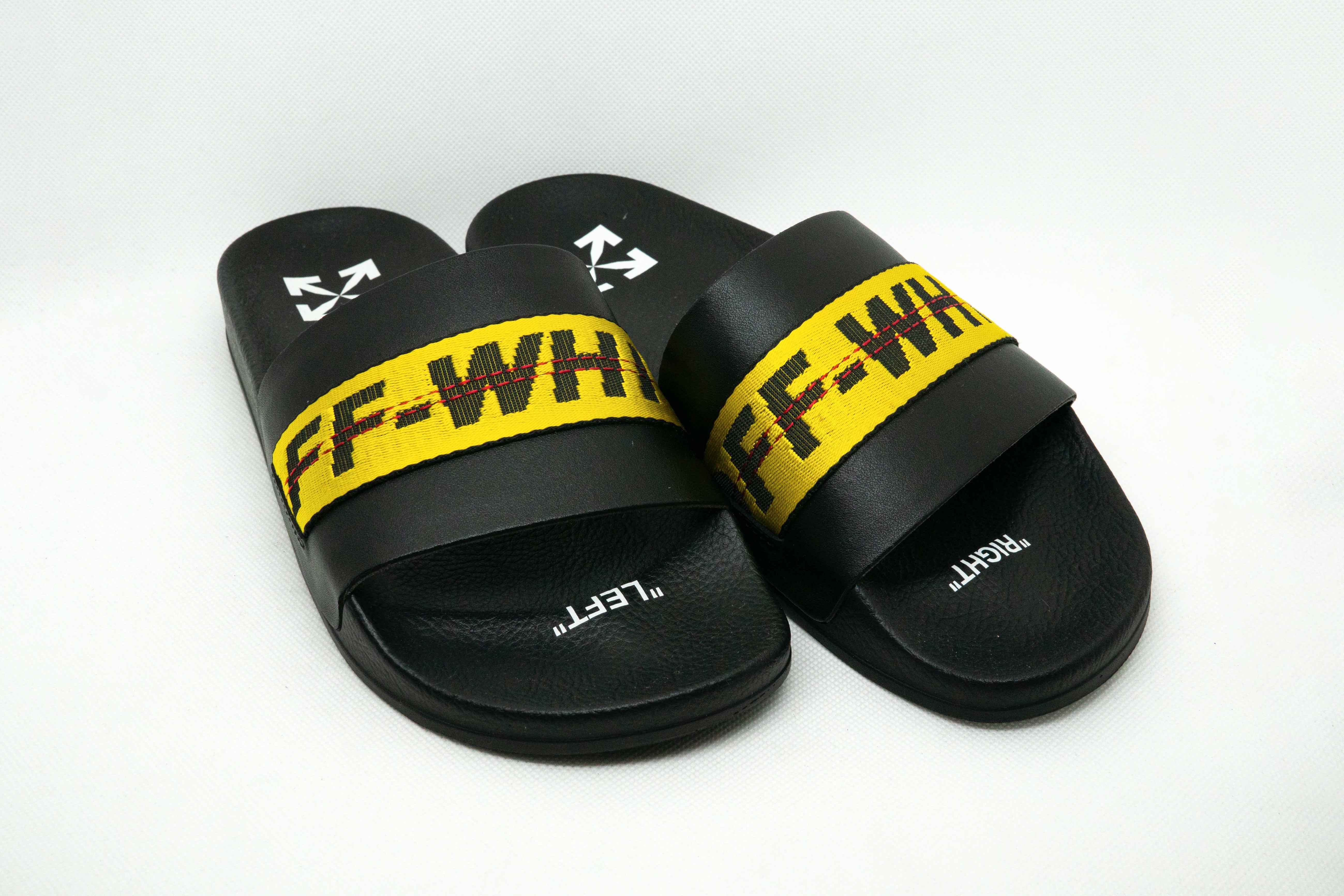 OFF-WHITE INDUSTRIAL BELT SLIDES BLACK YELLOW