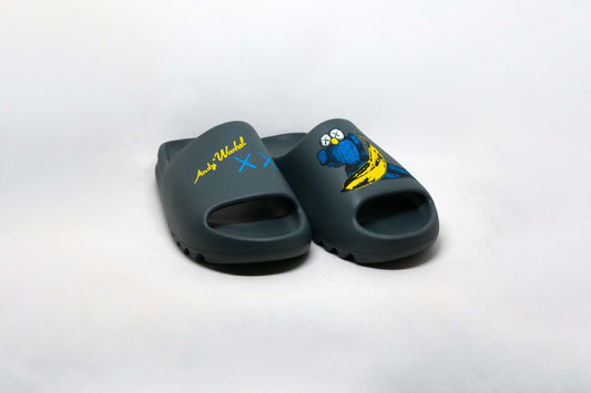 Yeezy Slides SLATE GREY KAWS + WARHOL CUSTOM