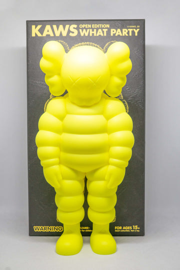 KAWS FIGURE WHAT PARTY OPEN EDITION YELLOW