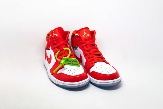 Jordan 1 Mid BARCELONA SWEATER RED PATENT