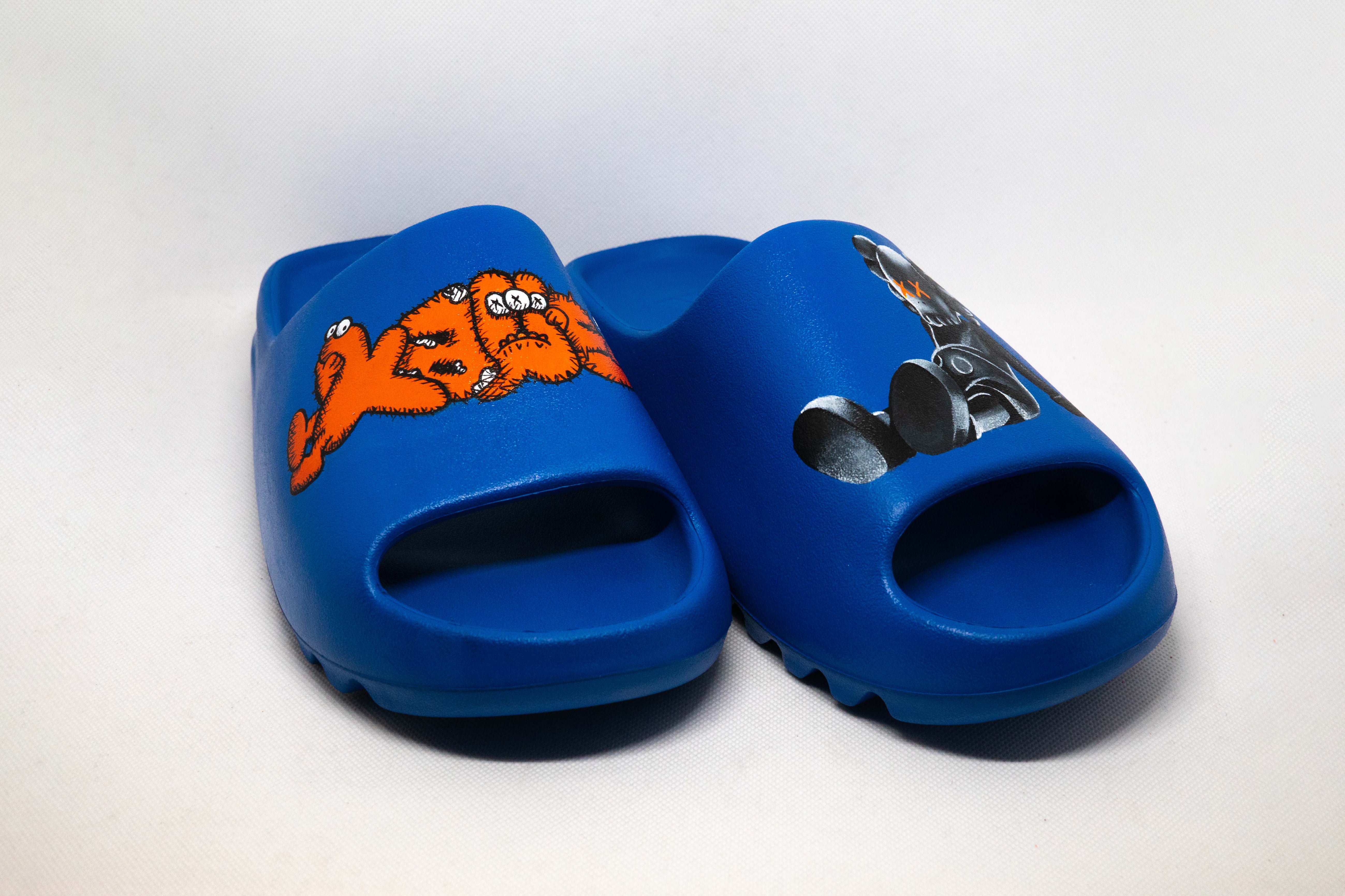 Kaws Custom Yeezy Slides Price Yeezy SLIDES AZURE KAWS CUSTOM