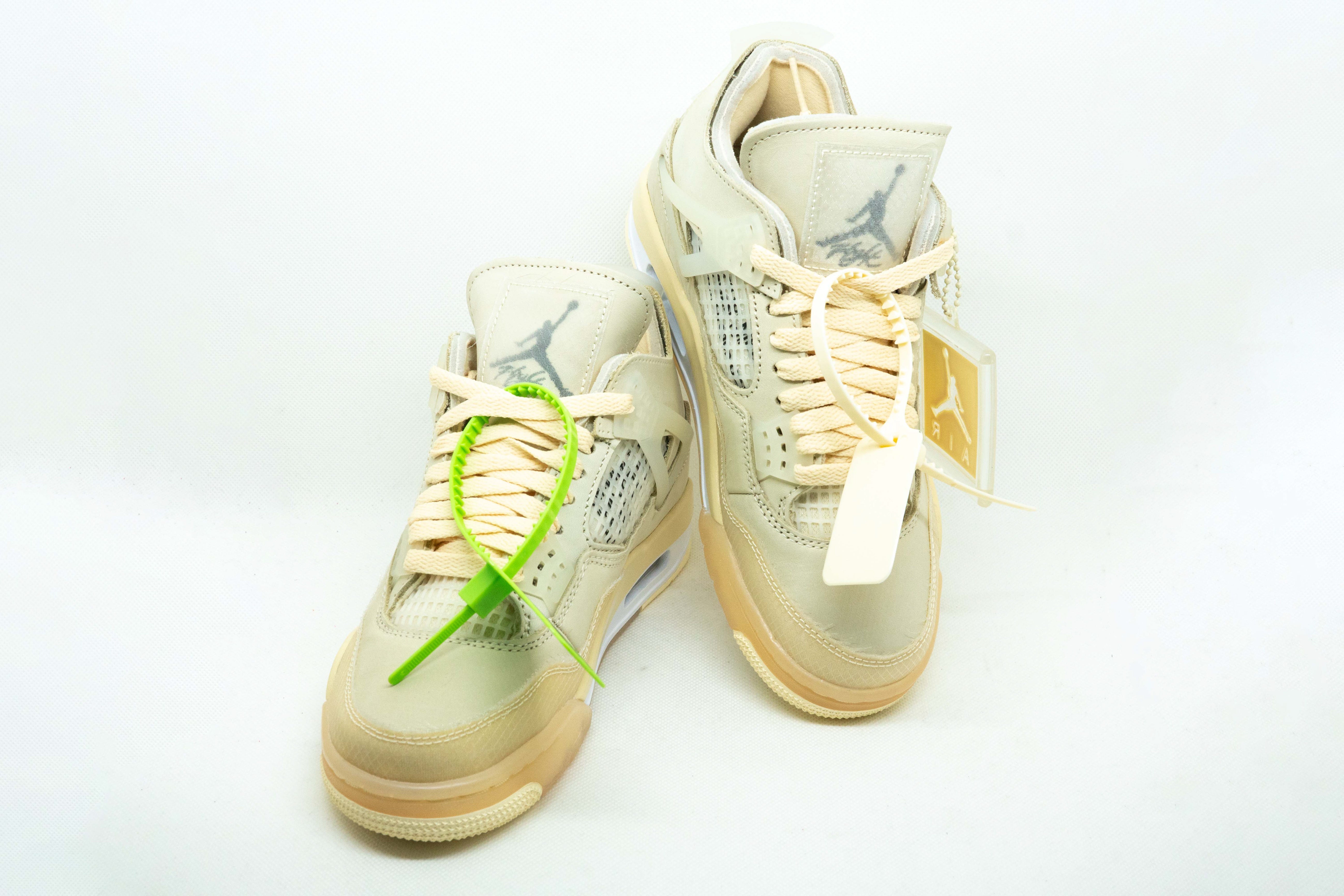 off white jordan 4 mint laces