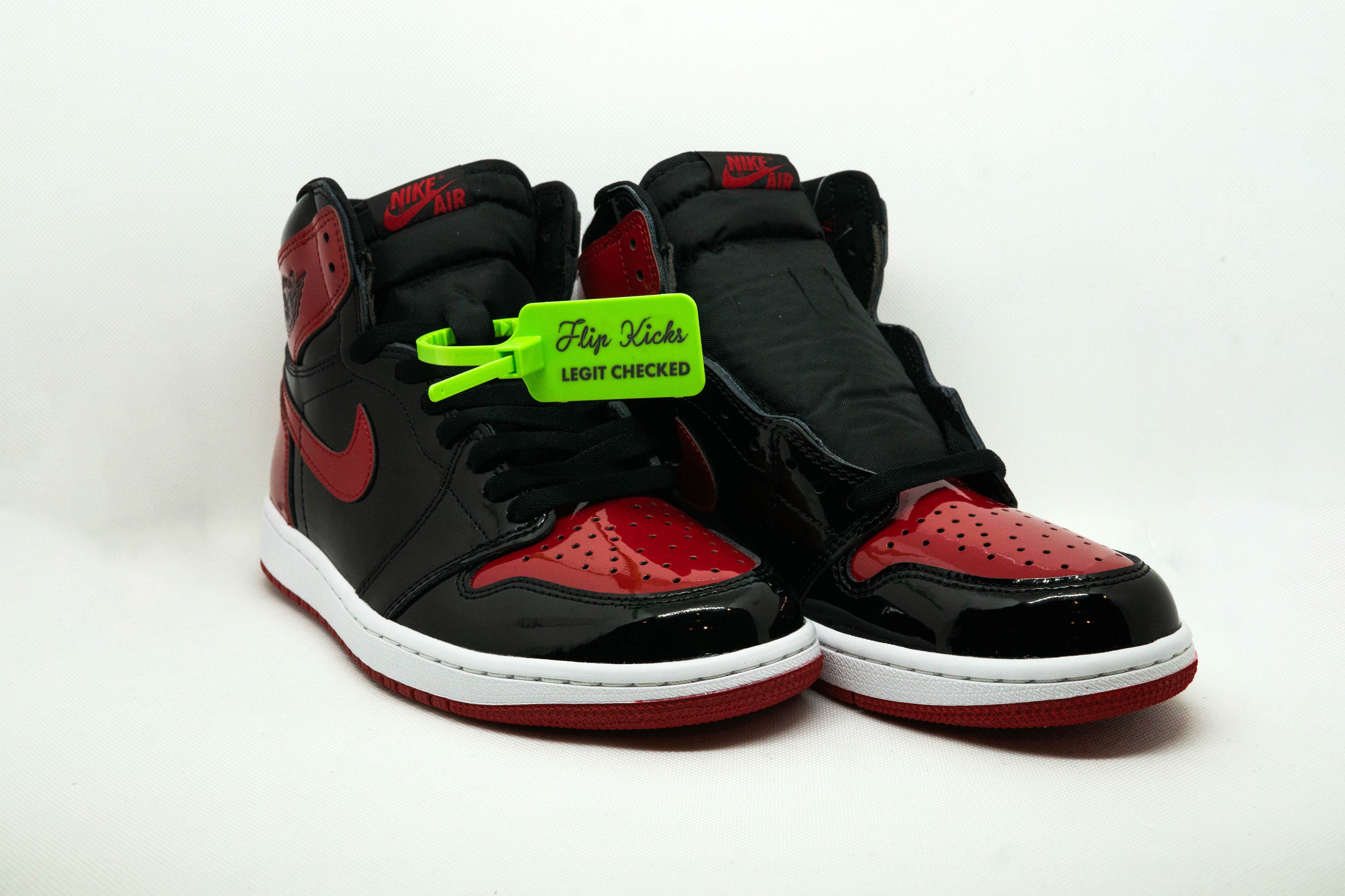 【即購入OK！】NIKE Air Jordan 1Patent Bred Men's Brand New Air Jordan 1 Retro High OG 